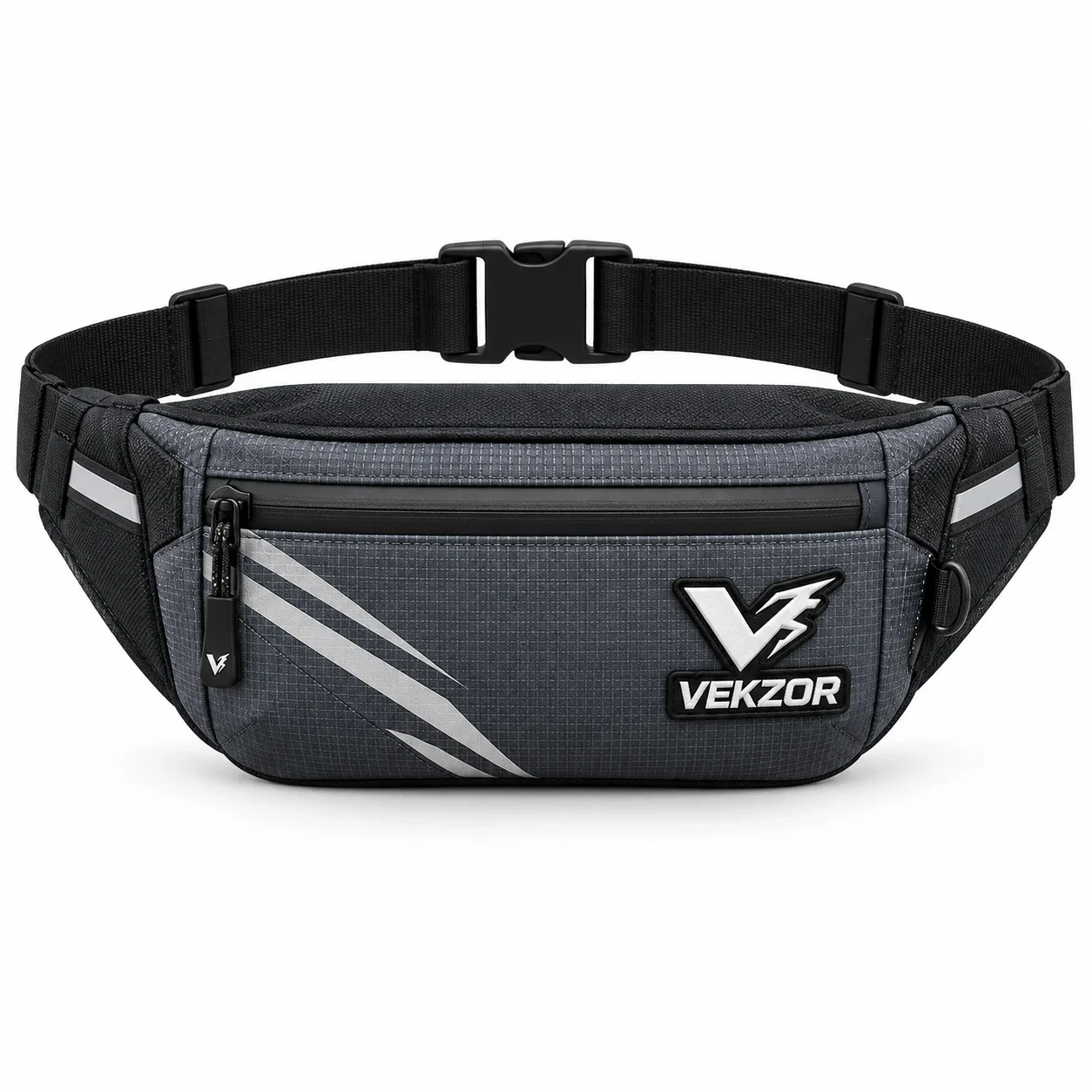 VEKZOR HIIT Circuit Training Shorts - Front Center View with performance cut and chest crest