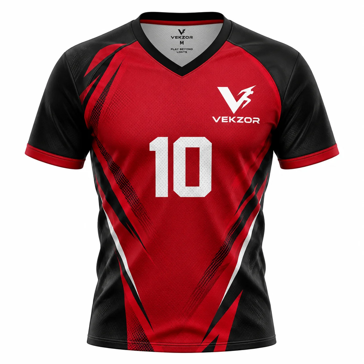 VEKZOR Volleyball Sublimated Libero Jersey - Front Center View with performance cut and chest crest